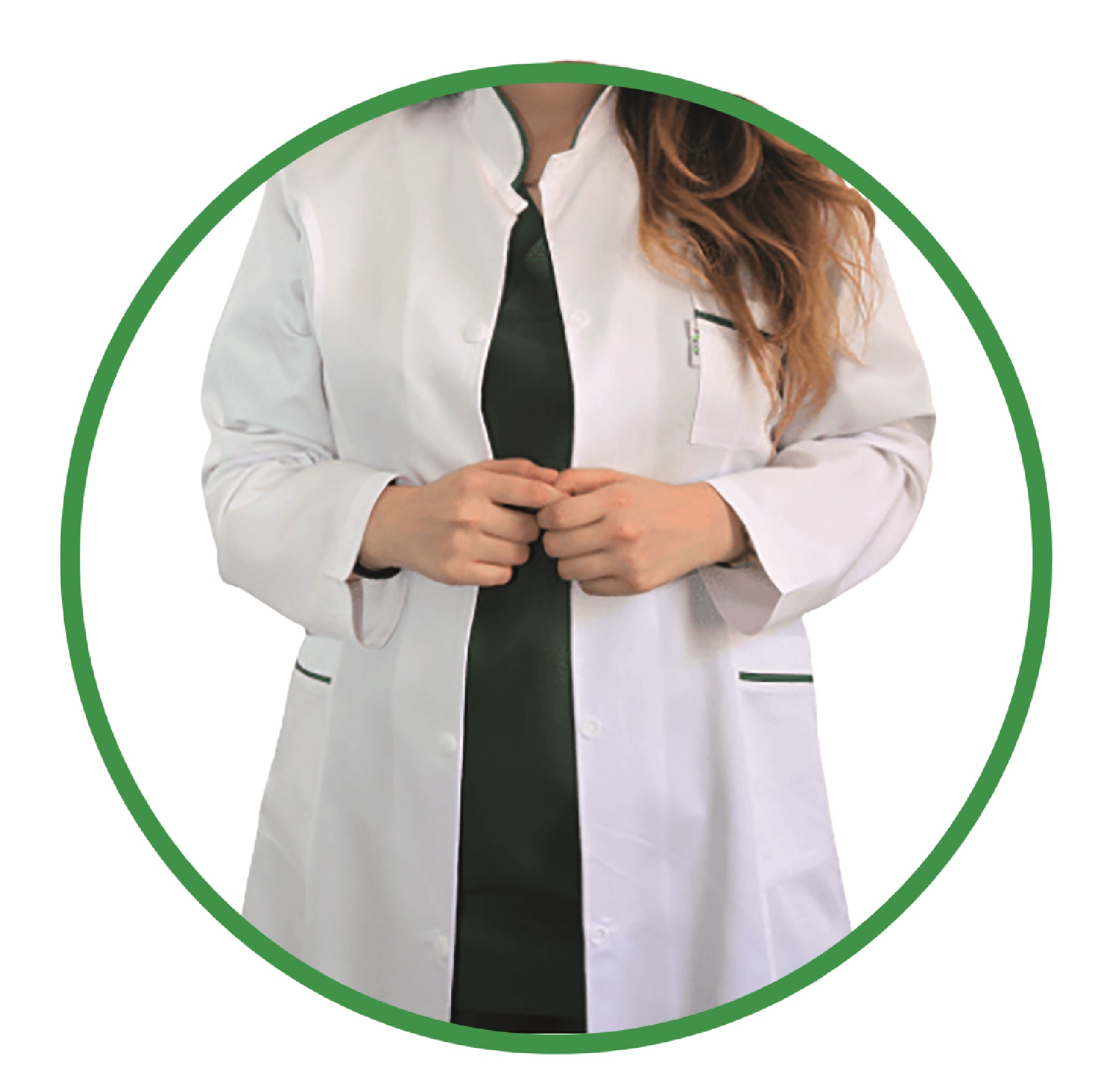 Tablier médicale femme col officier billet vert Medormédical
